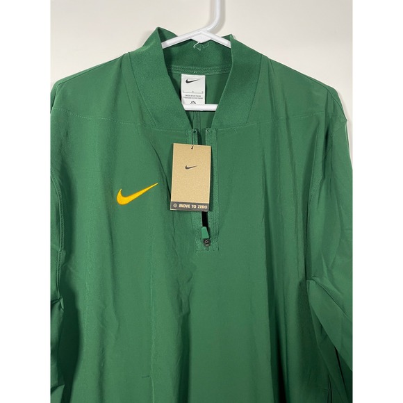 Nike Mens Pullover Lightweight Jacket Green Yellow Move to Zero FTBLL L NWT - Picture 1 of 9